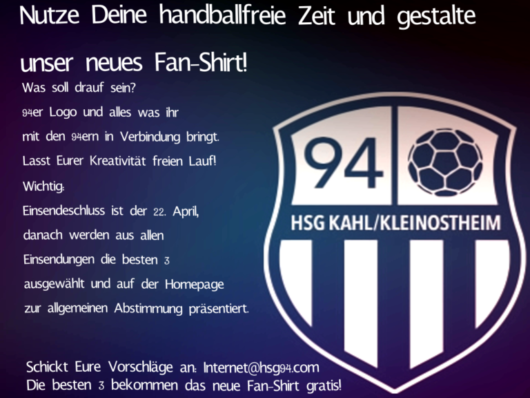 Gestalte unser neues Fan-Shirt