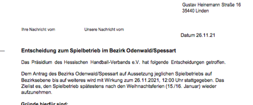 Unterbrechung der Runde!