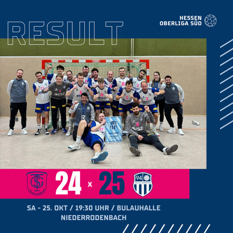 Herren 1: Auswärtssieg im Krimi – 94er gewinnen 24:25 🫣🥳