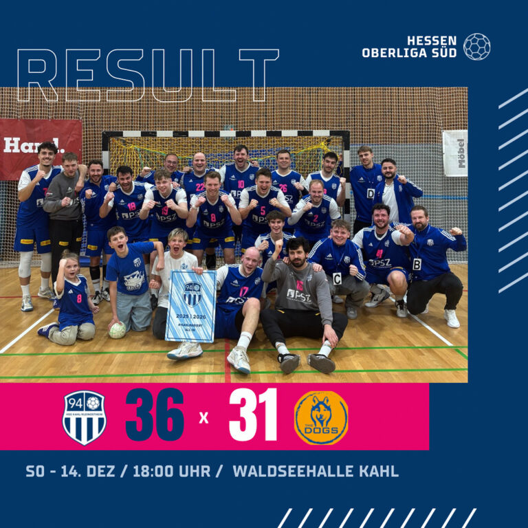 Herren 1: 94er bezwingen Pfungstadt – konzentriert, effizient, abgeklärt: 36:31 (19:15) 🙌🏻🔥