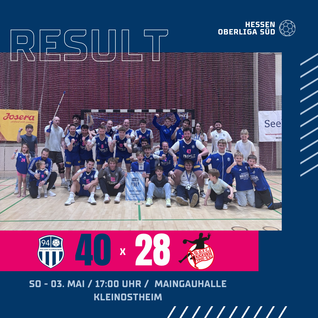Herren 1: Souveräner Heimsieg – 94er lassen OFC Kickers keine Chance beim klaren 40:28 💯🔥